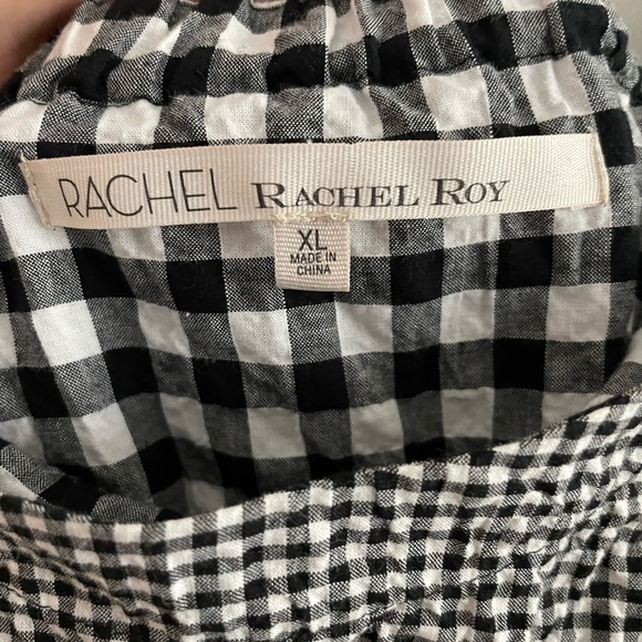 *new* Rachel Roy gingham off shoulder hi/low dress SZ: XL - Picture 3 of 4